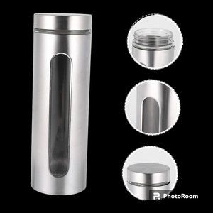 Kitchen Metal Canisters 1pc Stainless Steel Storage Tank Food Container
